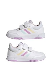 adidas White/Silver Tensaur Kids Sport Hook and Loop Trainers - Image 6 of 9