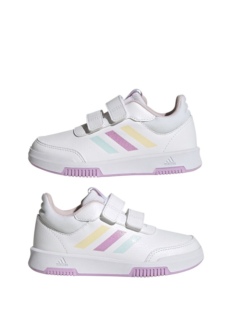 adidas White/Silver Tensaur Kids Sport Hook and Loop Trainers - Image 6 of 9