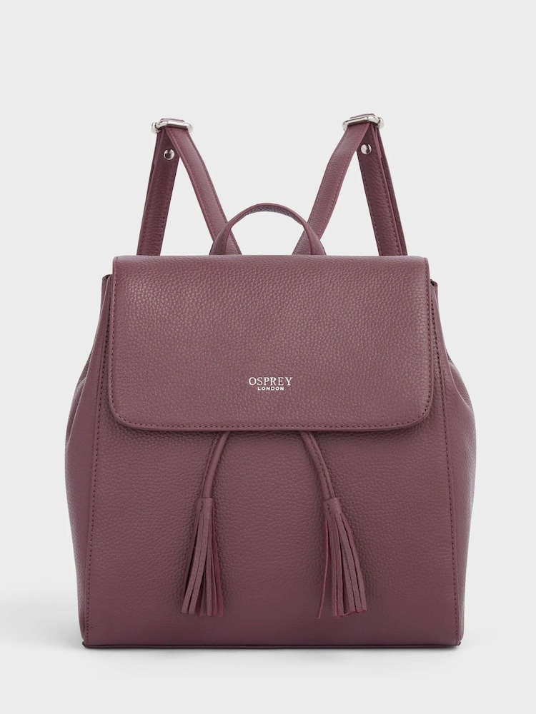 Osprey London Red The Megan Leather Rucksack Bag - Image 1 of 6