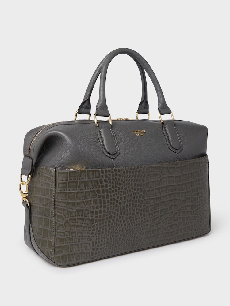OSPREY LONDON Grey The Kellie Leather Weekender Bag - Image 2 of 5