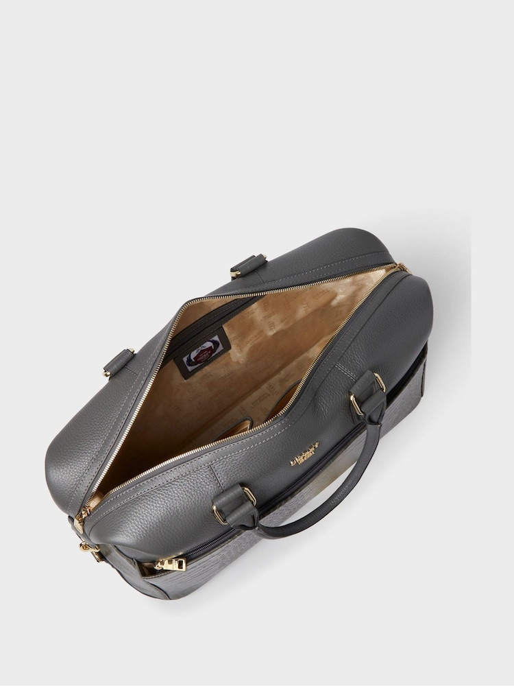 Buy OSPREY LONDON Grey The Kellie Leather Weekender Bag from Next