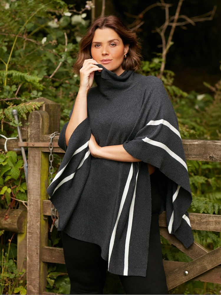 Live Unlimited Grey Roll Neck Poncho - Image 1 of 7