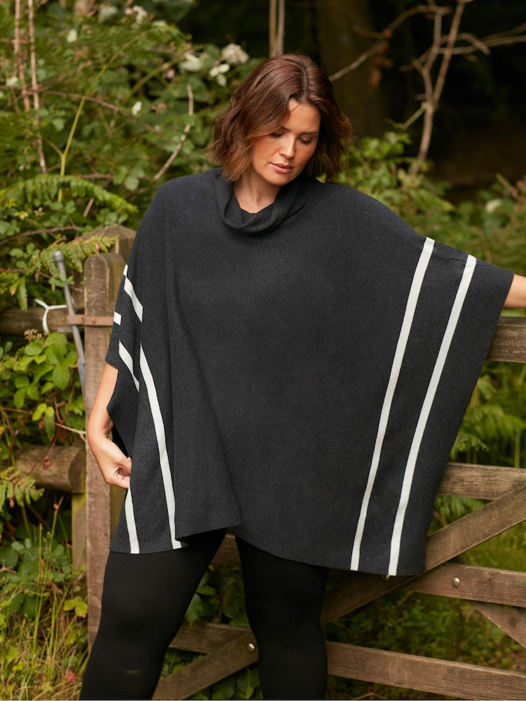 Live Unlimited Grey Roll Neck Poncho - Image 2 of 7