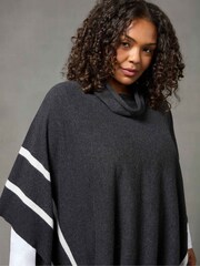 Live Unlimited Grey Roll Neck Poncho - Image 5 of 7
