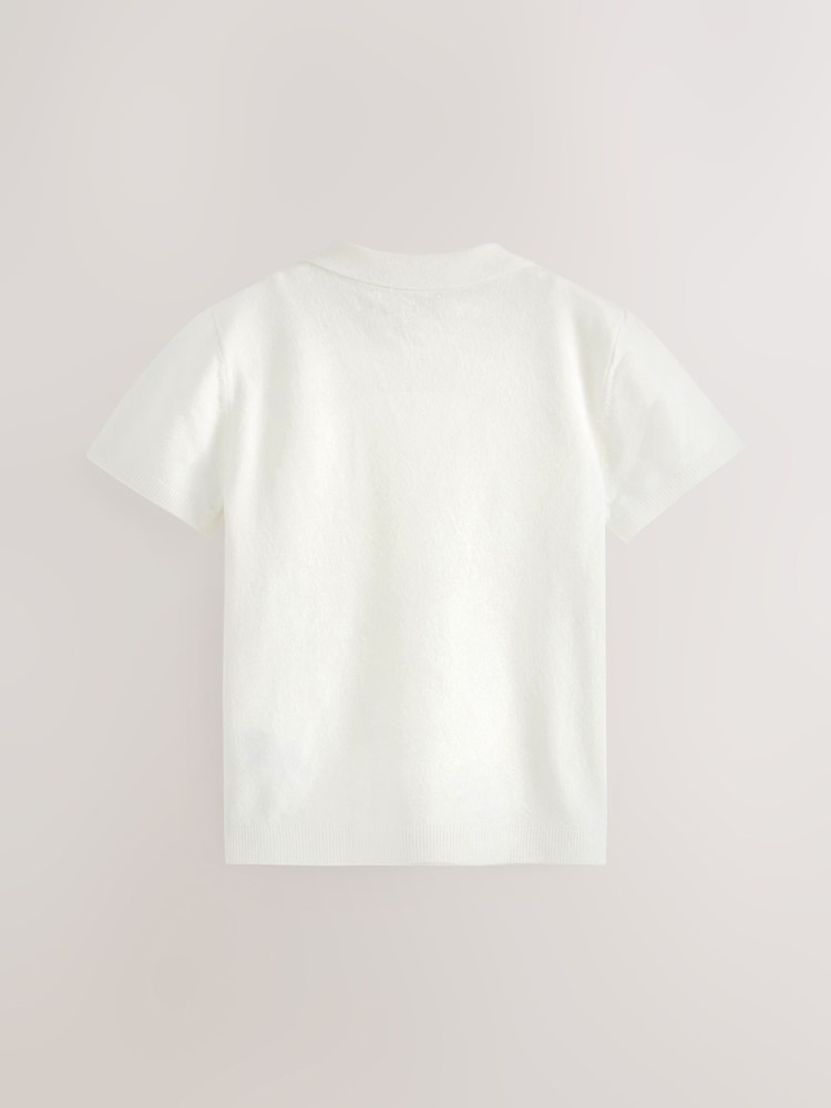 White Short Sleeve Trophy Neck Polo Shirt (3mths-7yrs) - Image 2 of 3