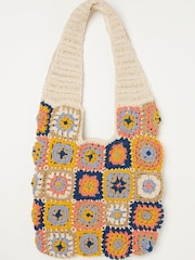 FatFace Natural Crochet Tile Bag - Image 2 of 3