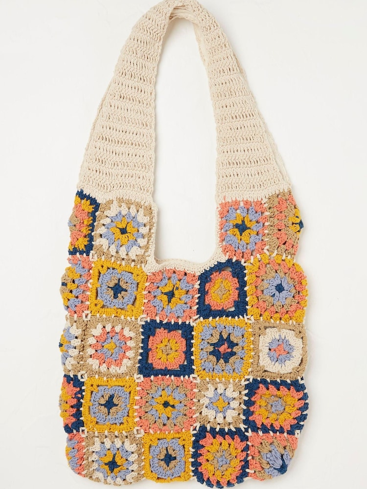 FatFace Natural Crochet Tile Bag - Image 2 of 3