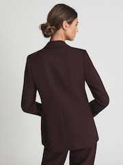 Reiss Burgundy Flora Wool Blend Single Breasted Blazer - Image 5 of 5