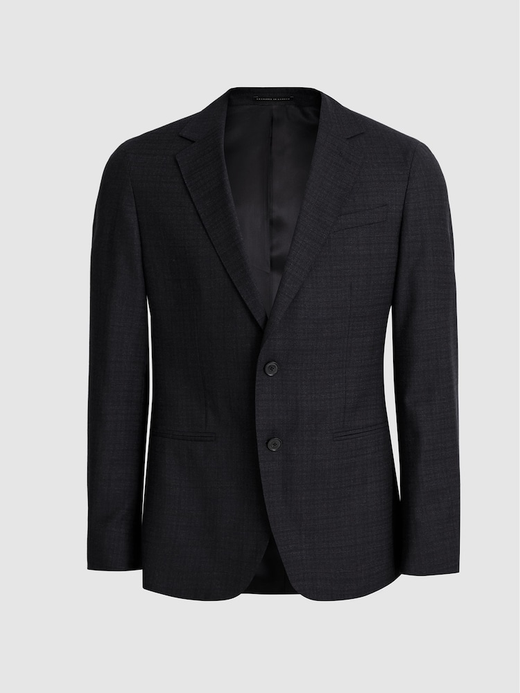 Reiss Tunn B Wool Single Breasted Slub Textured Slim Fit Blazer - Imagen 2 de 6