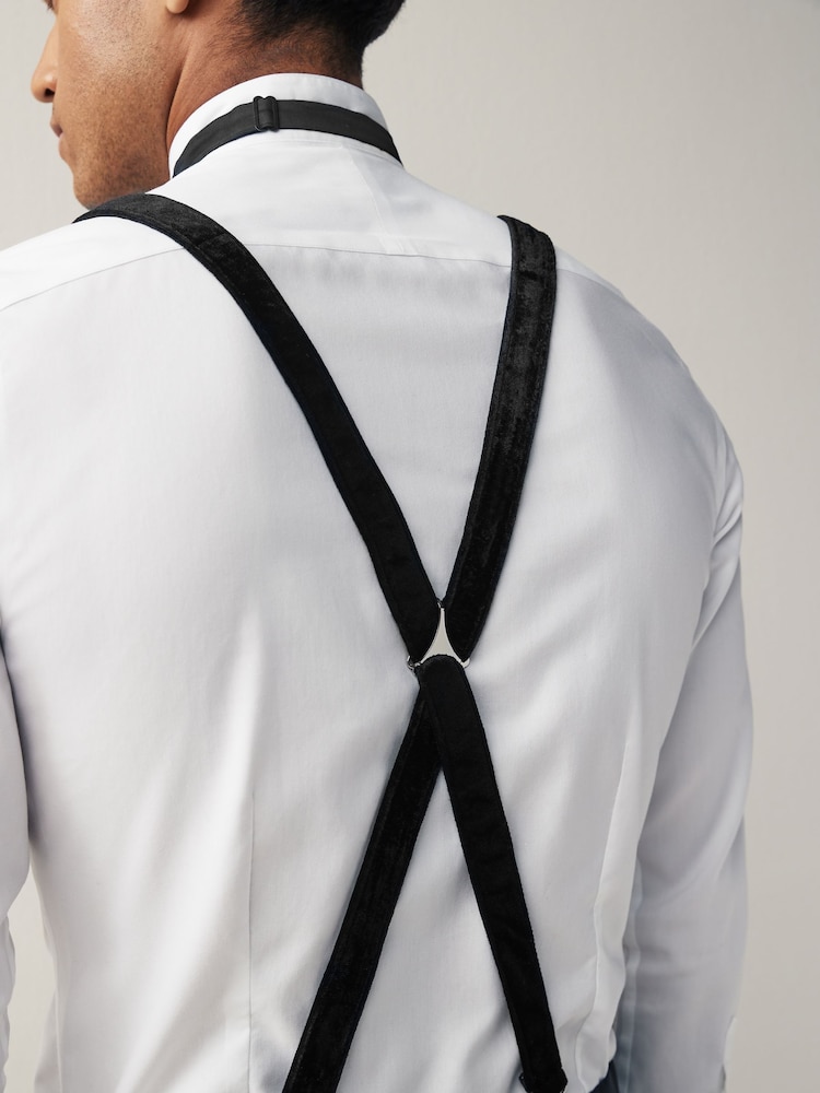 Black Velvet Bow Tie and Braces - Image 2 of 5