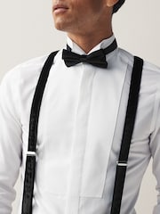 Black Velvet Bow Tie and Braces - Image 3 of 5