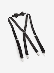 Black Velvet Bow Tie and Braces - Image 4 of 5