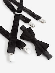 Black Velvet Bow Tie and Braces - Image 5 of 5