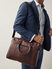 Brown Leather Briefcase - Image 1 of 8