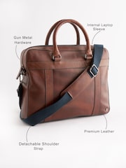Brown Leather Briefcase - Image 4 of 8