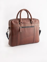 Brown Leather Briefcase - Image 5 of 8