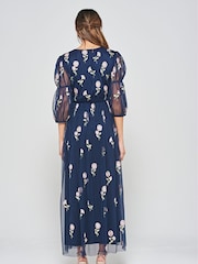 Frock and Frill Blue Embroidered Maxi Dress - Image 2 of 6