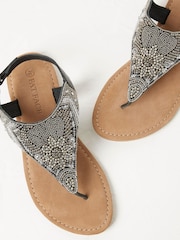 FatFace Silver Madeliene Beaded Sandals - Image 3 of 5