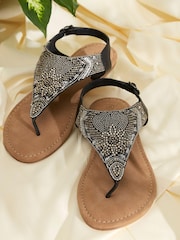 FatFace Silver Madeliene Beaded Sandals - Image 5 of 5