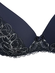 Anya Madsen Sophia Blue Floral Metallic Underwire Padded Lace Bra - Image 4 of 4