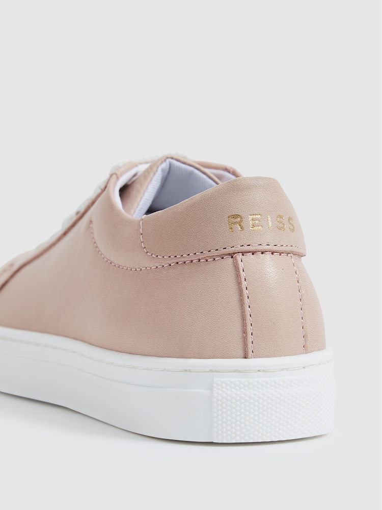 Reiss Pink Luca Junior Leather Trainers - Image 5 of 7