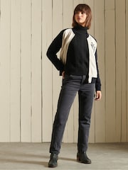 Черный - Superdry Drop Shoulder Cable Roll Neck 100% Cotton Jumper - Изображение 5 из 9