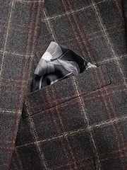 Grey/Brown Trimmed Check Suit: Jacket - Image 10 of 14