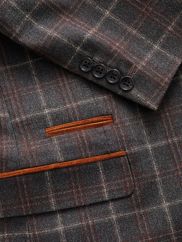 Gris/marron - Costume à carreaux : veste - Image 13 of 14