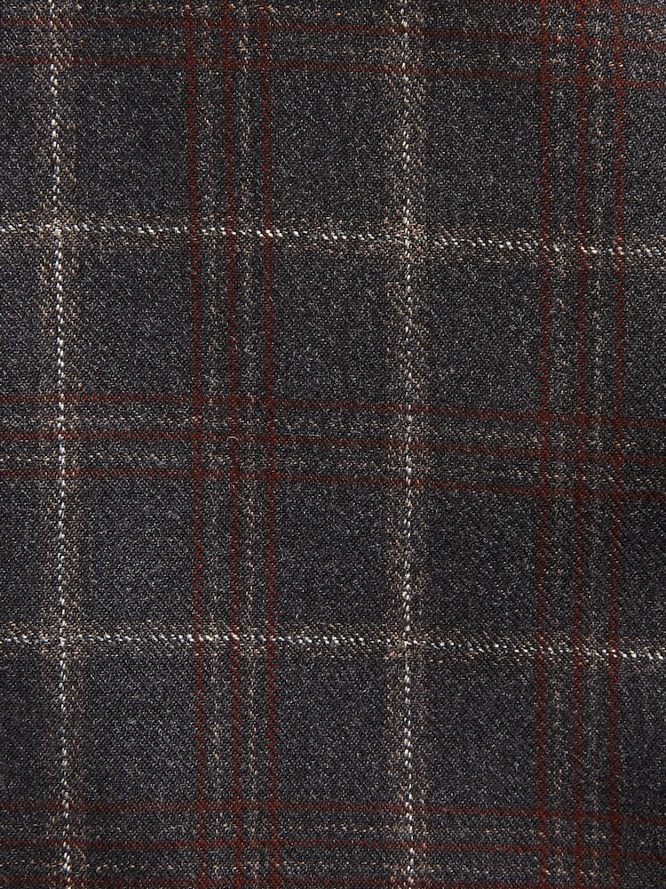 Grey/Brown Trimmed Check Suit: Jacket - Image 14 of 14