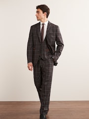 Grey/Brown Trimmed Check Suit: Jacket - Image 3 of 14