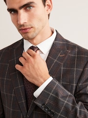 Grey/Brown Trimmed Check Suit: Jacket - Image 4 of 14