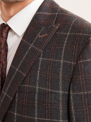 Grey/Brown Trimmed Check Suit: Jacket - Image 5 of 14