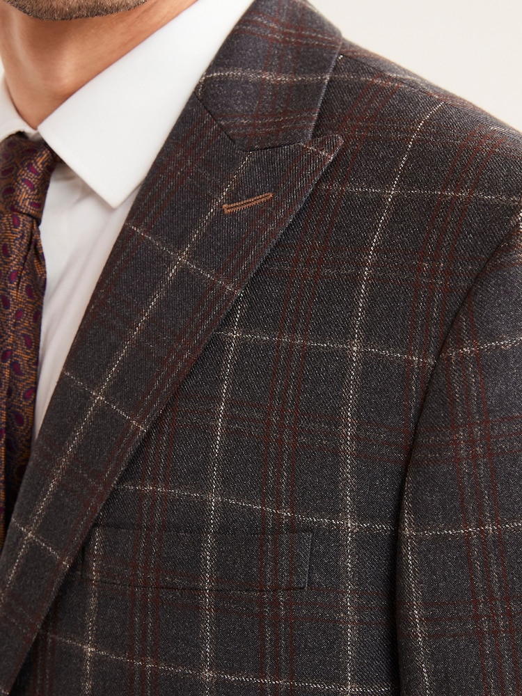 Gris/marron - Costume à carreaux : veste - Image 5 of 14