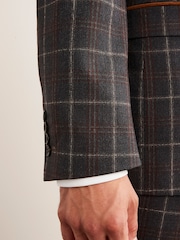 Grey/Brown Trimmed Check Suit: Jacket - Image 6 of 14