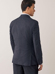 Navy Pinstripe Suit: Jacket - Image 3 of 10
