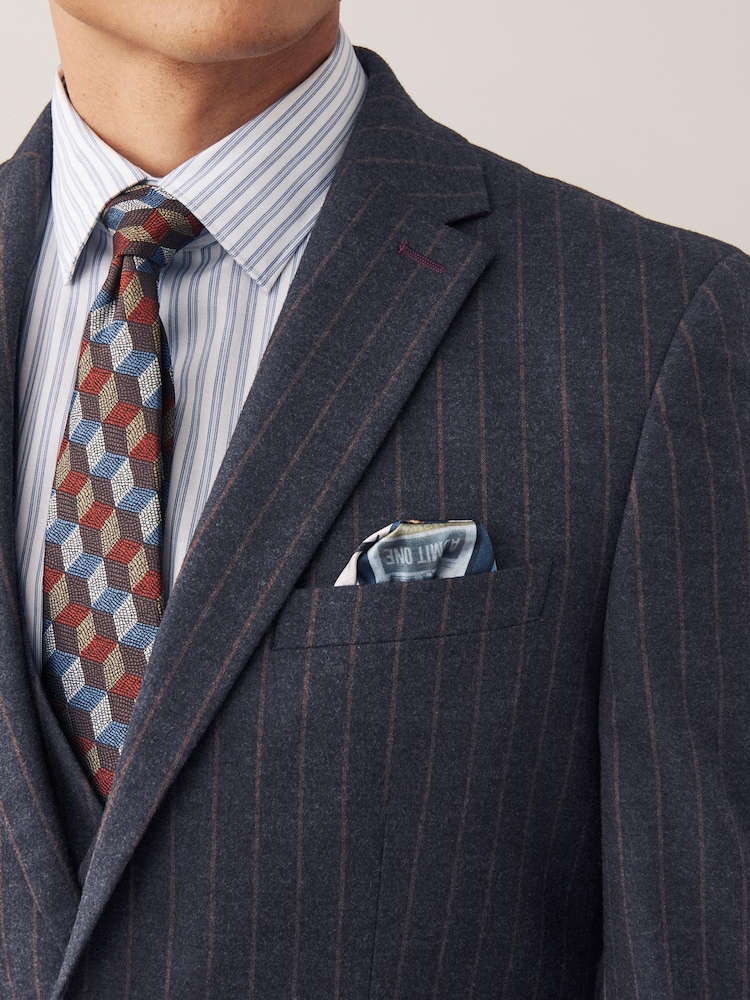 Navy Pinstripe Suit: Jacket - Image 5 of 10