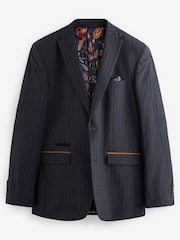 Navy Pinstripe Suit: Jacket - Image 7 of 10