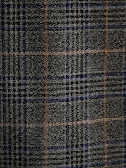 Grey/Blue Trimmed Prince of Wales Check Suit Jacket - Image 12 of 12