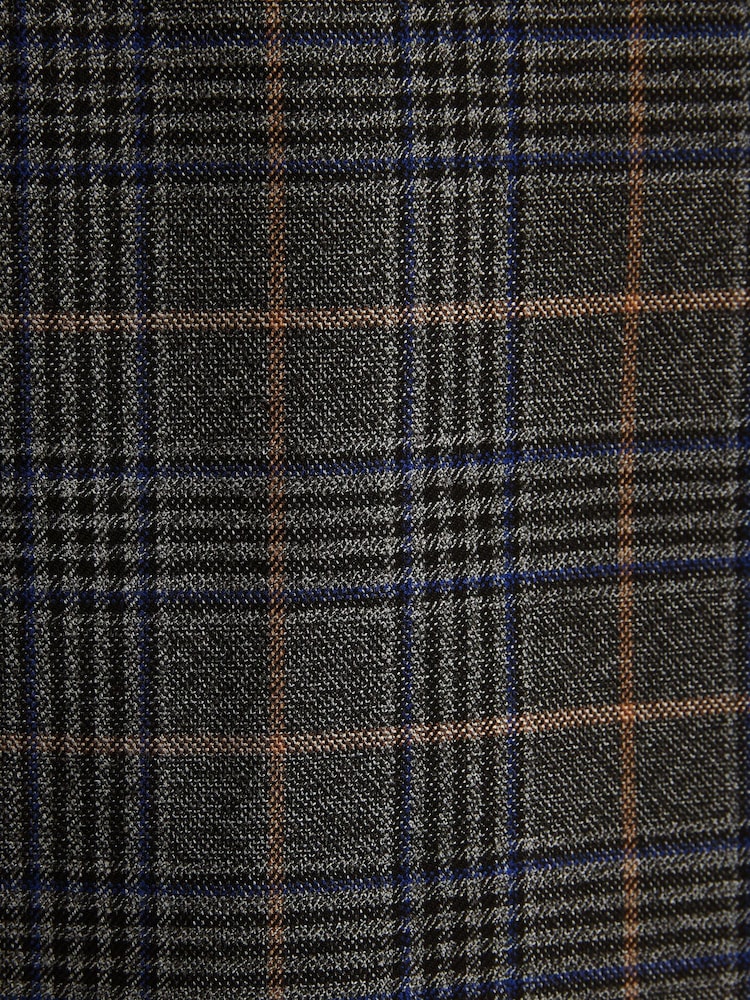 Grey/Blue Trimmed Prince of Wales Check Suit Jacket - Image 12 of 12