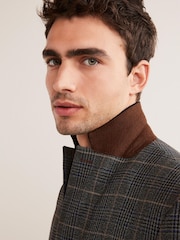 Grey/Blue Trimmed Prince of Wales Check Suit Jacket - Image 4 of 12