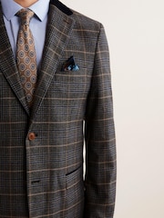 Grey/Blue Trimmed Prince of Wales Check Suit Jacket - Image 5 of 12