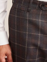 Grey/Brown Trimmed Check Suit: Trousers - Image 5 of 9