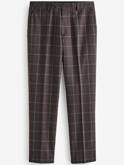 Grey/Brown Trimmed Check Suit: Trousers - Image 7 of 9
