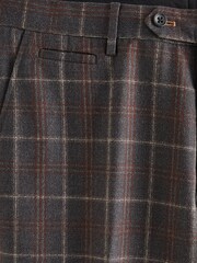 Grey/Brown Trimmed Check Suit: Trousers - Image 8 of 9
