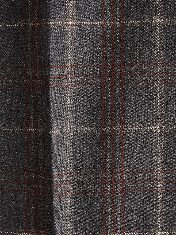 Grey/Brown Trimmed Check Suit: Trousers - Image 9 of 9
