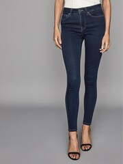 Reiss Indigo Lux Mid Rise Skinny Jeans - Image 4 of 6