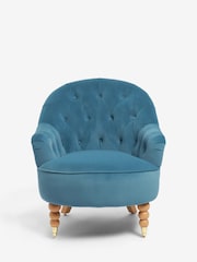 Laura Ashley Velvet Seaspray Blue Hanby Accent Chair - Image 2 of 7