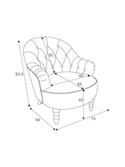 Laura Ashley Velvet Seaspray Blue Hanby Accent Chair - Image 7 of 7
