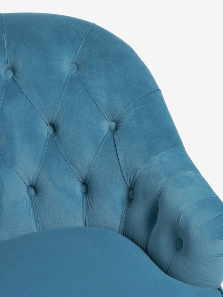 Laura Ashley Velvet Seaspray Blue Hanby Accent Chair - Image 8 of 8