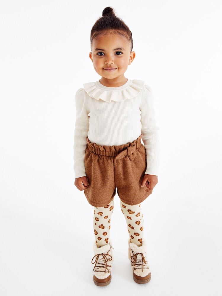Rust Brown Shorts & Tights Set (3mths-7yrs) - Image 2 of 8